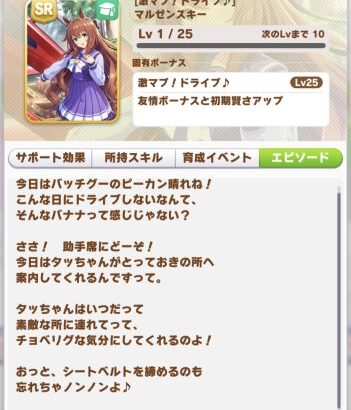 【ウマ娘】SRマルゼンスキーのテキスト、これはナウい！