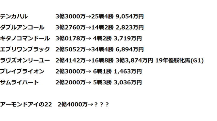 競馬アーモンドアイの初仔一口48万円